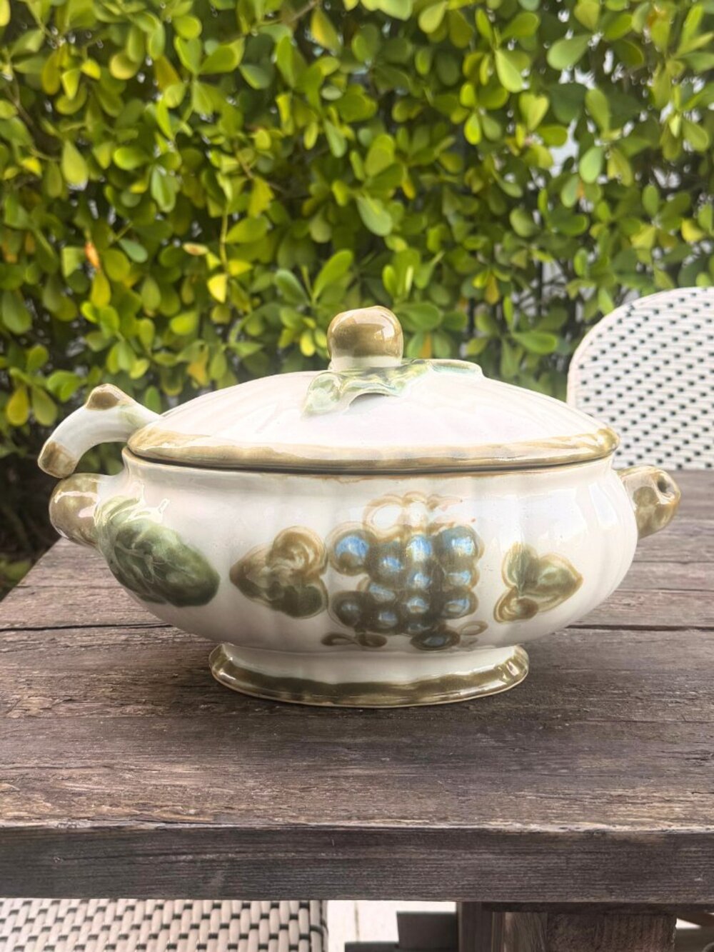 Vintage John B. Taylor Louisville Stoneware Harvest Soup Tureen Lid & Ladle Fall